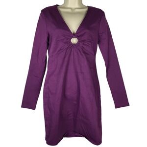 Brave Soul London Bodycon Dress Large Purple Stretchy Pencil Party Club NWT